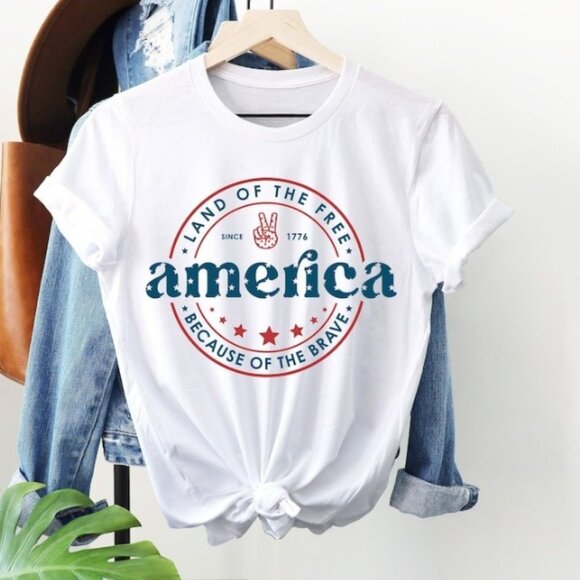 Tops - Land Of The Free Because Of The Brave Shirt